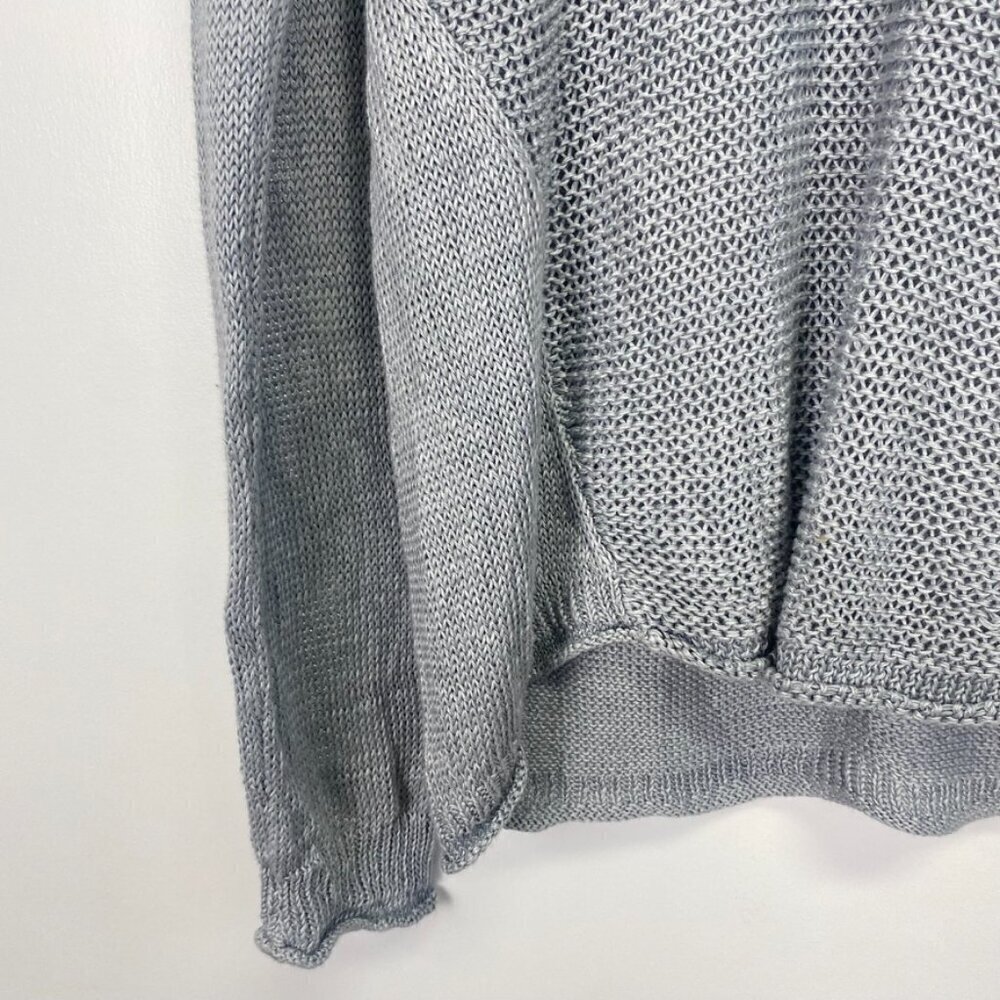 Poetry 100% Linen Gray V Neck Beach Sweater - Picture 5 of 12
